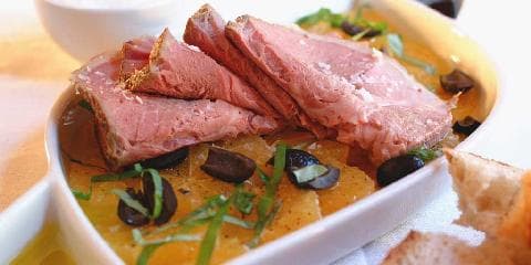 Røkt lammelår med klementinsalat