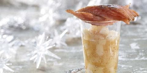 Stekt røkelaks med eplemos