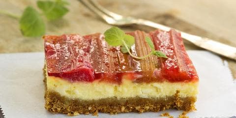 Ostekake med rabarbara