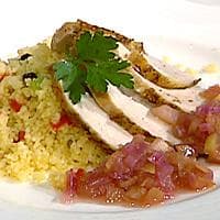 Stekt kylling, eplechutney og couscous
