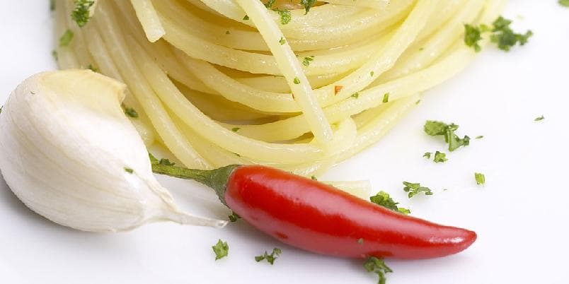 Spagetti med hvitløk og chili