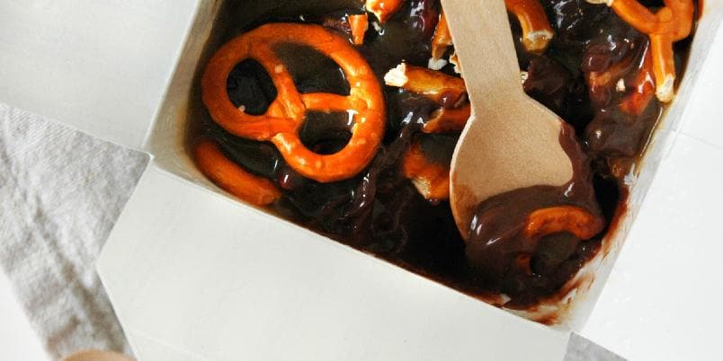 Søt og salt sjokoladefudge-is