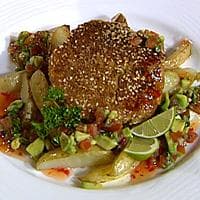 Krabbekaker med avocadosalsa