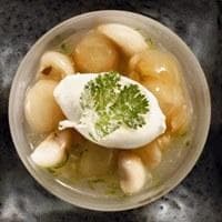 Litchi med sprø koriander