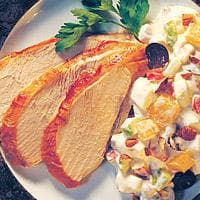 Appelsinglasert kalkun med Valenciasalat