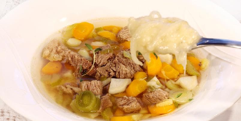 Ferskt kjøtt og suppe