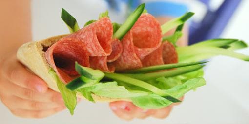 Pitabrød med salami