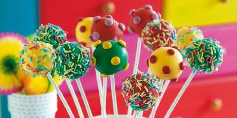 Gule, grønne og røde cakepops