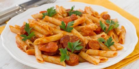 Pastasaus med chorizo