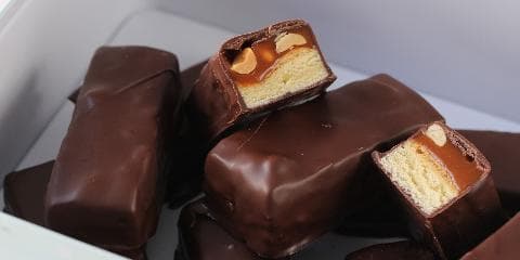 Hjemmelagde Snickers-bars