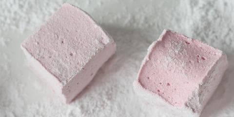 Marshmallows med bringebær