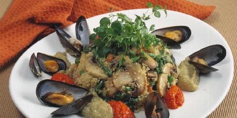 Couscous med roulli og auberginerøre