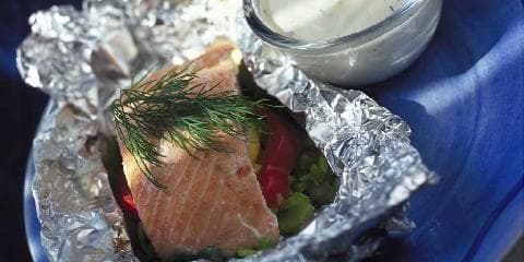 Grillet laks i folie