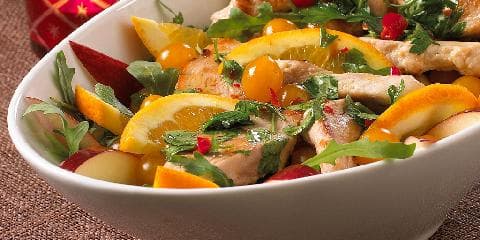 Appelsin- og kyllingsalat