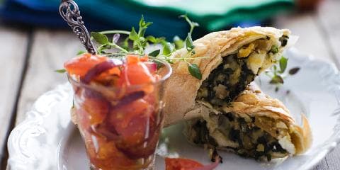 Burritos med linser og fetaost