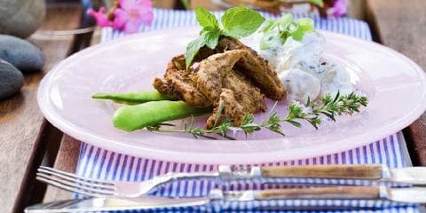 Balsamicostekt kylling med potetsalat