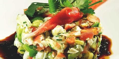 Tartar av kongekrabbe og avokado