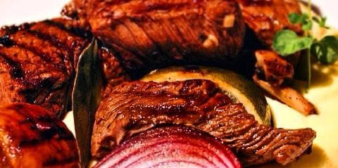 Citrusgrillspyd med potet og sellerirotpurè