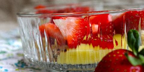 Superenkel gluten- og melkefri jordbærdessert