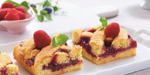 Fyrstekake med bringebær