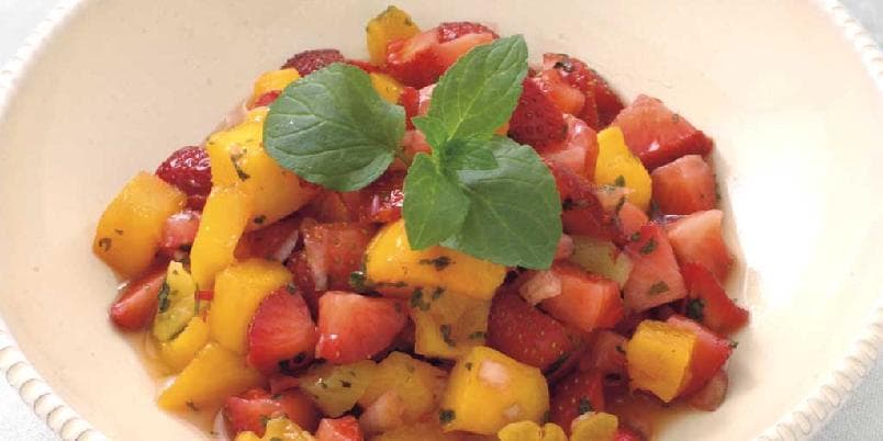 Jordbær- og mangosalsa