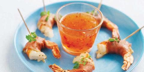 Scampi med spekeskinke