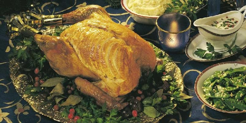 Stekt kalkun med kastanjefyll