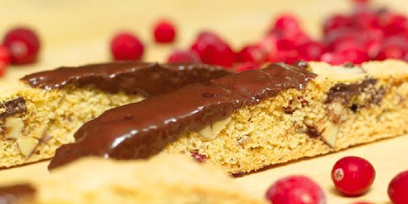 Biscotti med sjokolade og tranebær