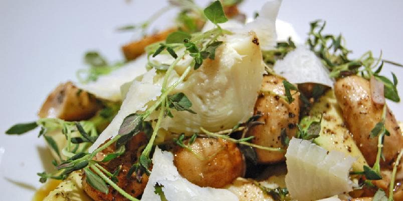 Artisjokksalat med stekt sopp