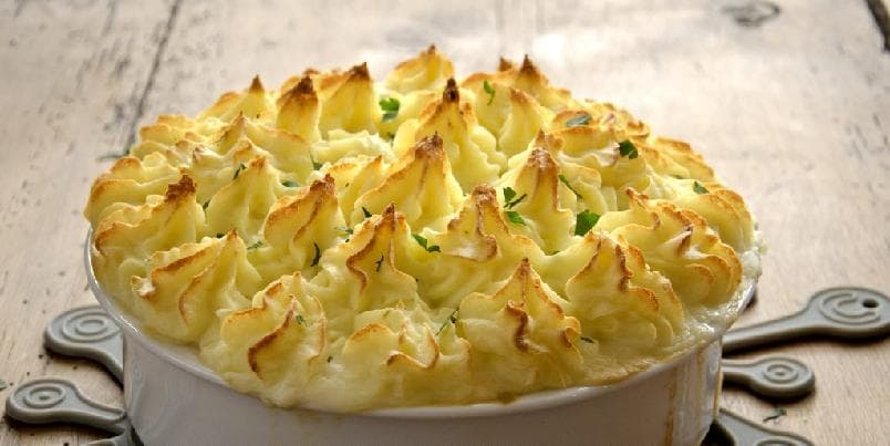 Fiskepai med potetmos