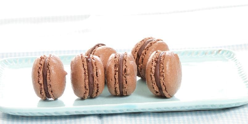 Sjokolademakroner med sjokoladefyll