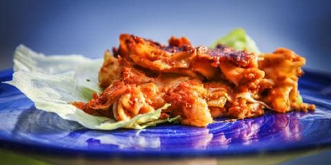 Ovnsstekt pasta med tomat og mozzarella