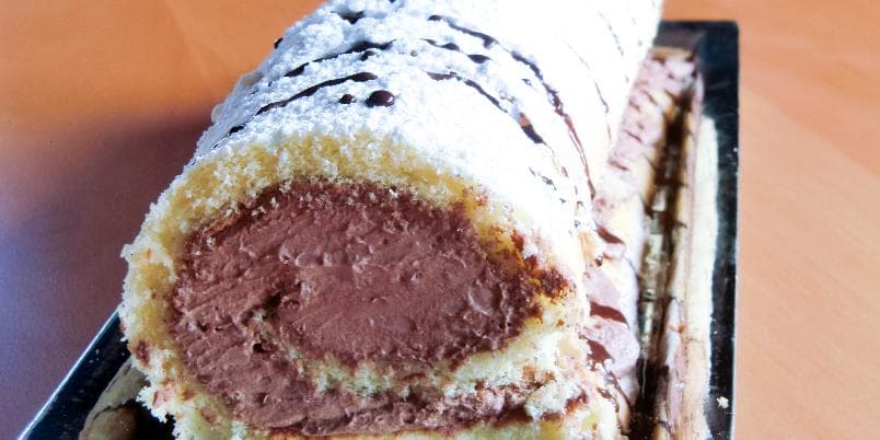 Himmelsk rullekake med sjokoladekrem