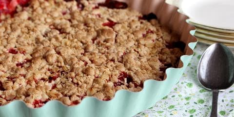 Gluten- og melkefri jordbær- og rabarbrapai